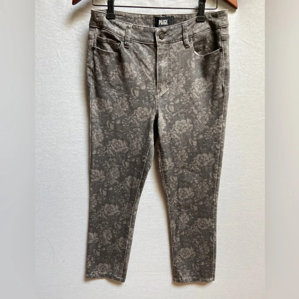 Paige Hoxton Ultra Skinny high rise floral jeans  Sz 28